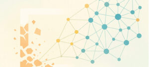 Abstract network of connected coloured dots